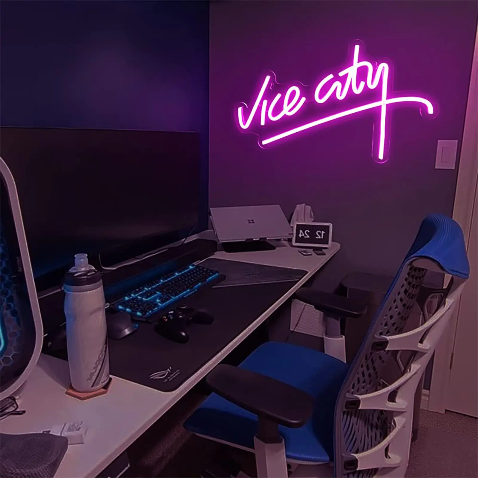 Imagem -04 - Pink Vice City Neon Sign Luzes Led Cartas de Quarto Alimentado por Usb Sala de Jogos Bar Party Interior Home Arcade Loja Wall Decor