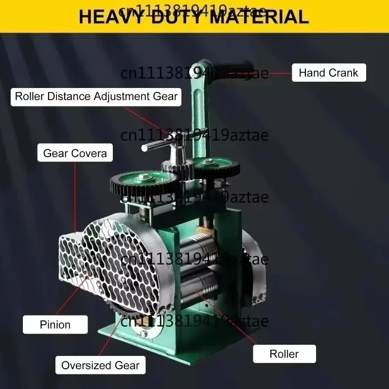 Manual Jewelry Rolling Mill Machine 120mm Roller Width Flat Wire Square Half Round Hand Crank Press Machine