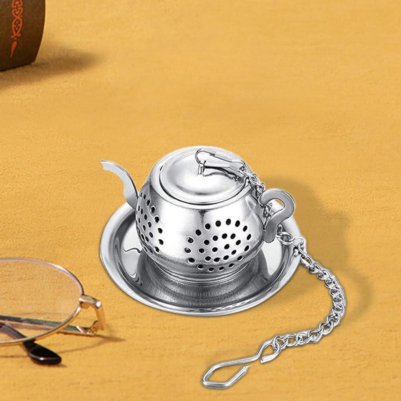 Tea Infusers for Loose Tea Extra Fine Mesh with Tray Smooth Tea Strainer Tea Steeper Basket for Spice Seasoning Teapot Brew Tea
