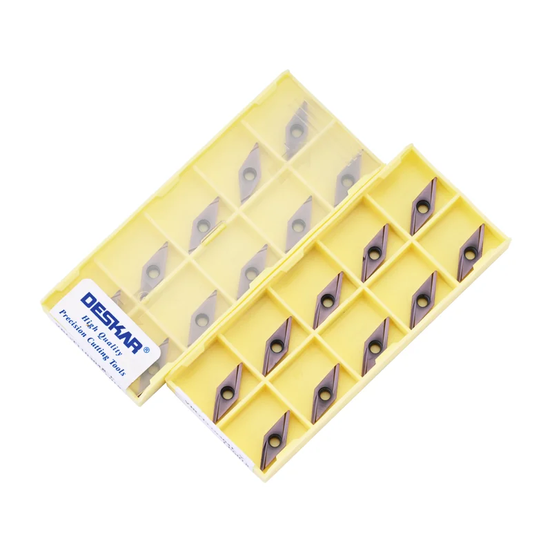 DESKAR إدراج VBGT110302 VBGT110304 L-F R-F L-Y R-Y VBGT مخرطة CNC تحول أدوات غرامة مملة شفرة LF6018 شفرة