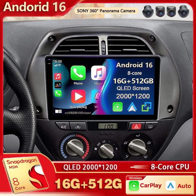 

Android 16 Qualcomm For Toyota RAV4 2 CA20 CA20W XA20 2000-2003 2K QLED Stereo Car Radio Multimedia Video Player GPS BT CarPlay