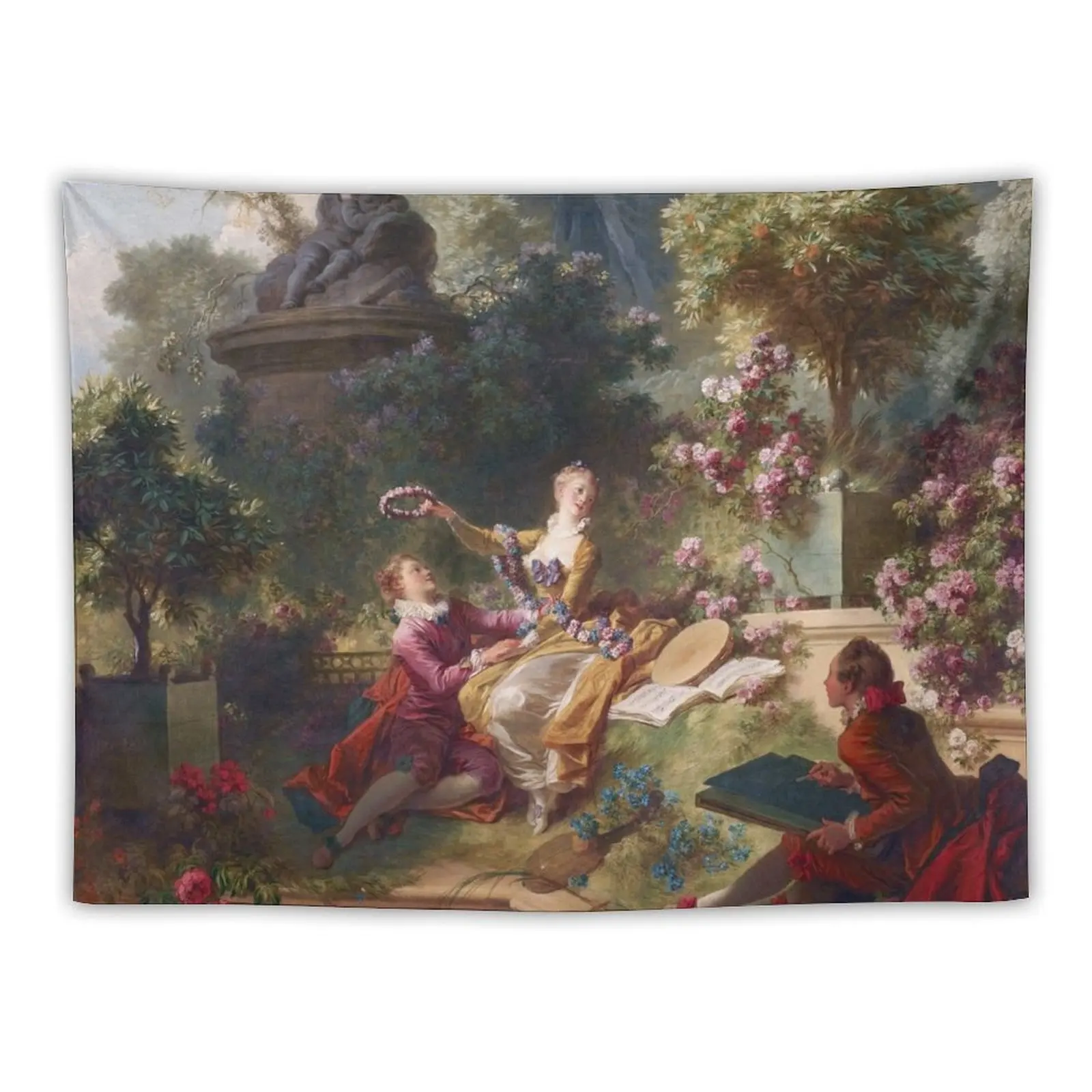 The Progress of Love: The Lover Crowned Jean Honoré Fragonard Tapestry Wall Decor Hanging Home Decorators Tapestry