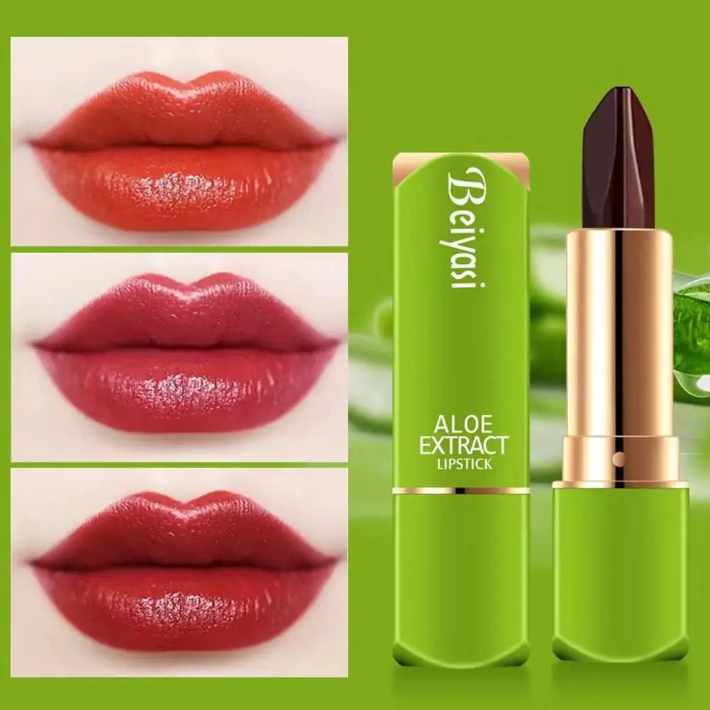 Aloe Vera feuchtigkeit spendender Lippenstift lang anhaltende nahrhafte Pflege nicht klebriger kosmetischer Lippenstift Balsam 3 in 1 Farbe Lippen erfrischend l p2p1