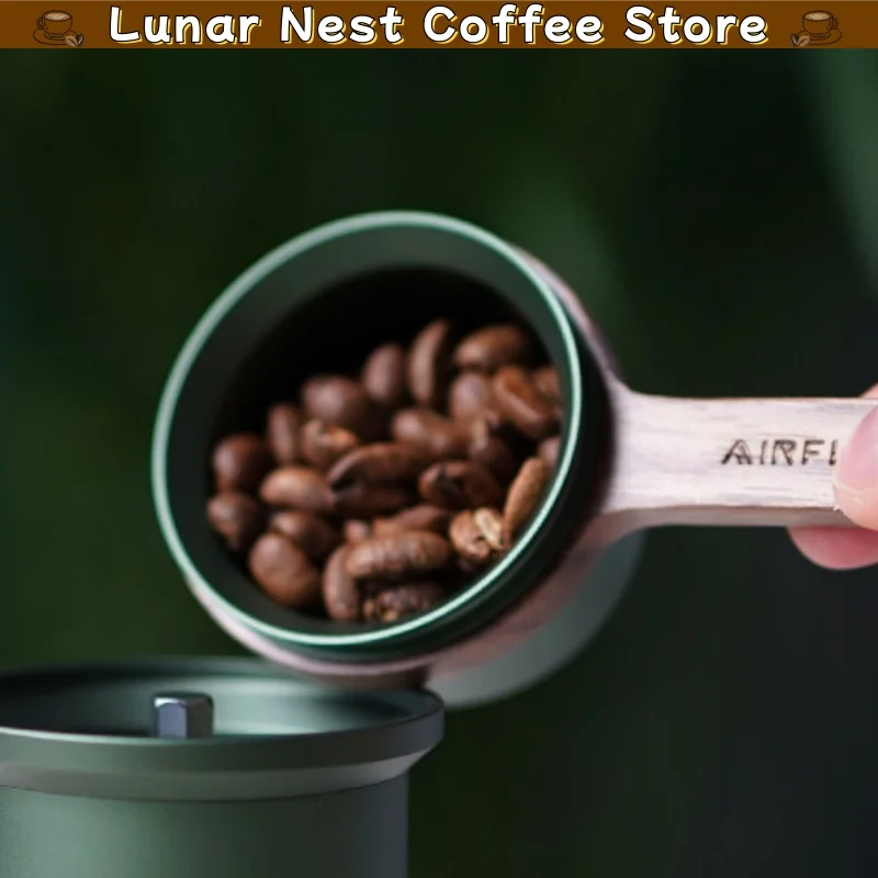 New Airflow 12g Coffee Bean Scoop Walnut Wood Handle Measuring Spoon Portable Kitchen Barista Tool Gift For Home Coffee Lovers