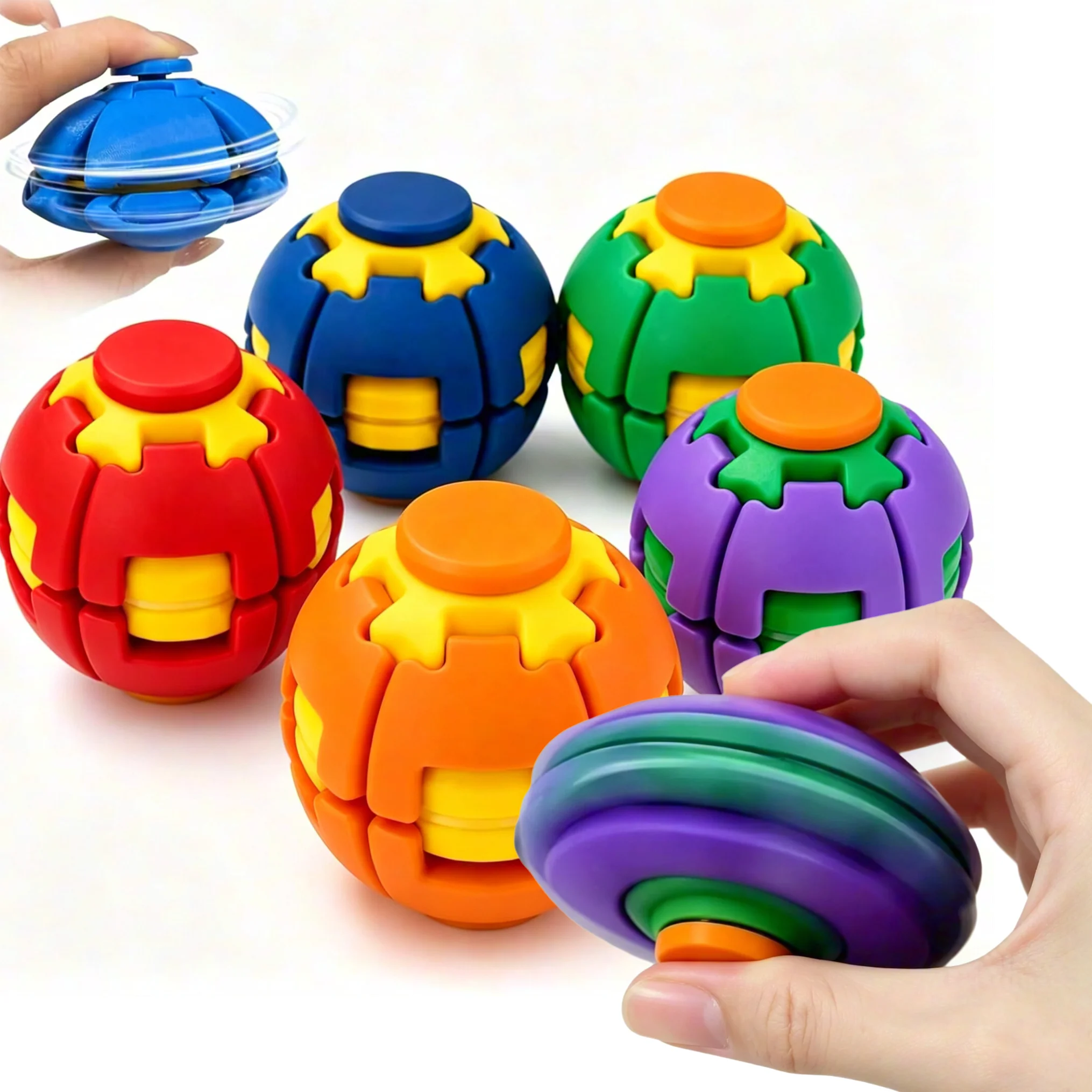 HelixCore 3D Printed Twist Sphere Fidget Ball Hypnotic Gear Spinner Stress Relief Toy Focus Relaxation Christmas Birthday Gift