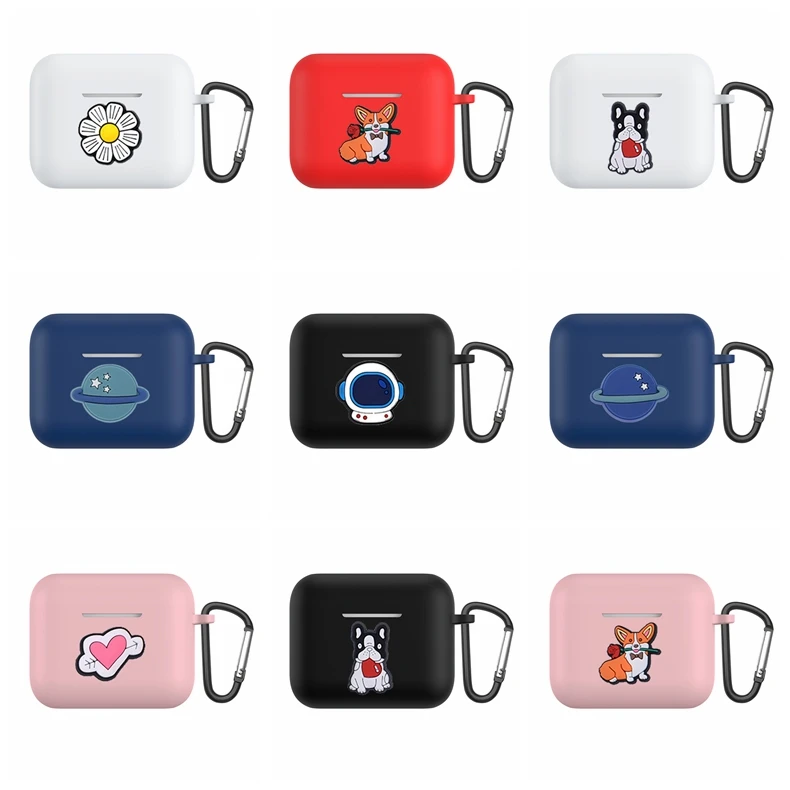 Caso dos desenhos animados para jbl onda 100 caso cães/gato/flor caso silicone fone de ouvido capa para jbl w100 caso acessório caixa de carregamento