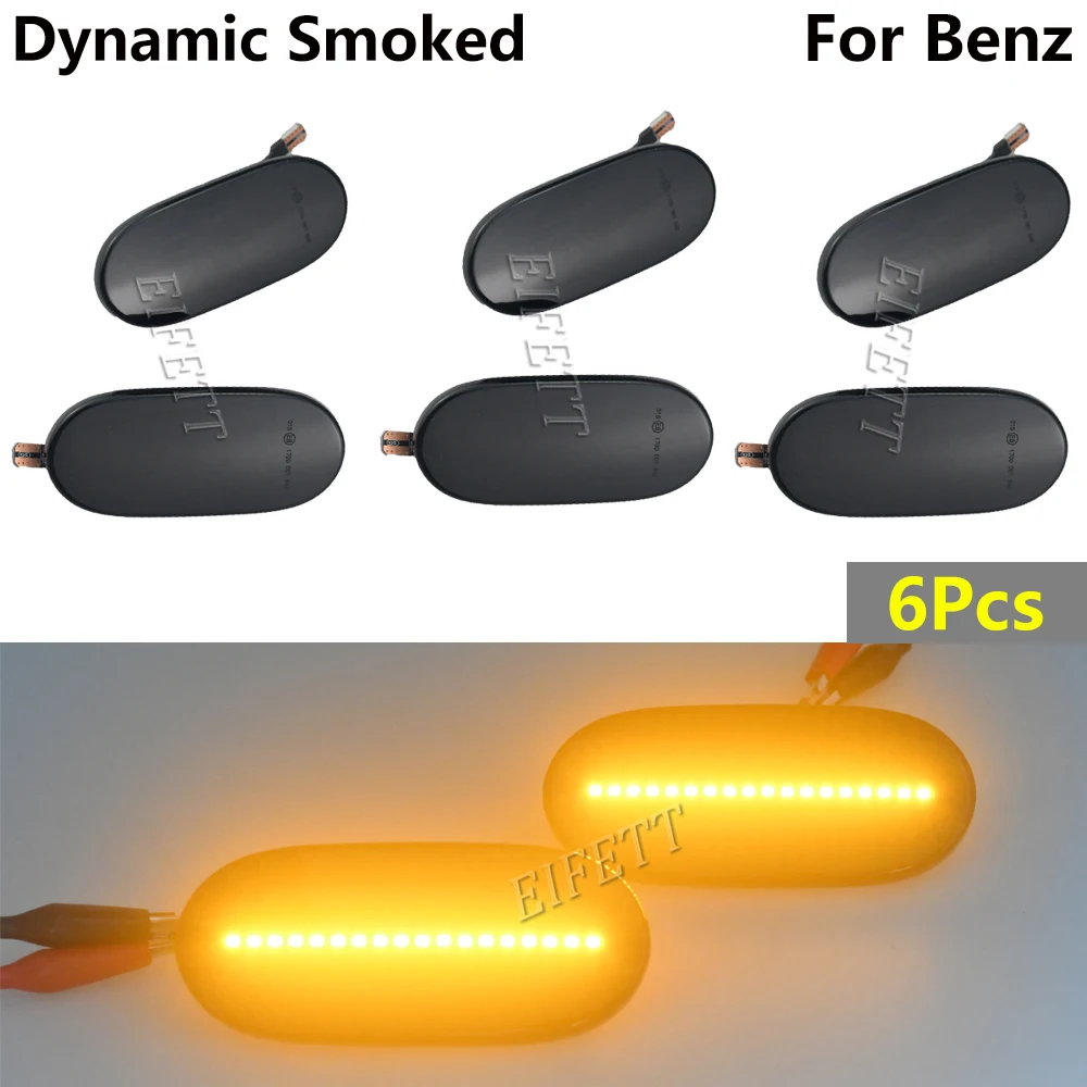 6X LED Dynamic Side Marker Turn Signal Lights Indicator Lamp for Mercedes-Benz Sprinter W906 2006-2018 Crafter 2006-2016