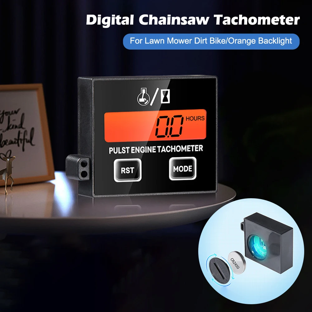 

Digital Chainsaw Tachometer Wireless Inductive Hour Counter Meter Backlight Motorcycle Pulse Engine Tachometer Calibrated Gauge