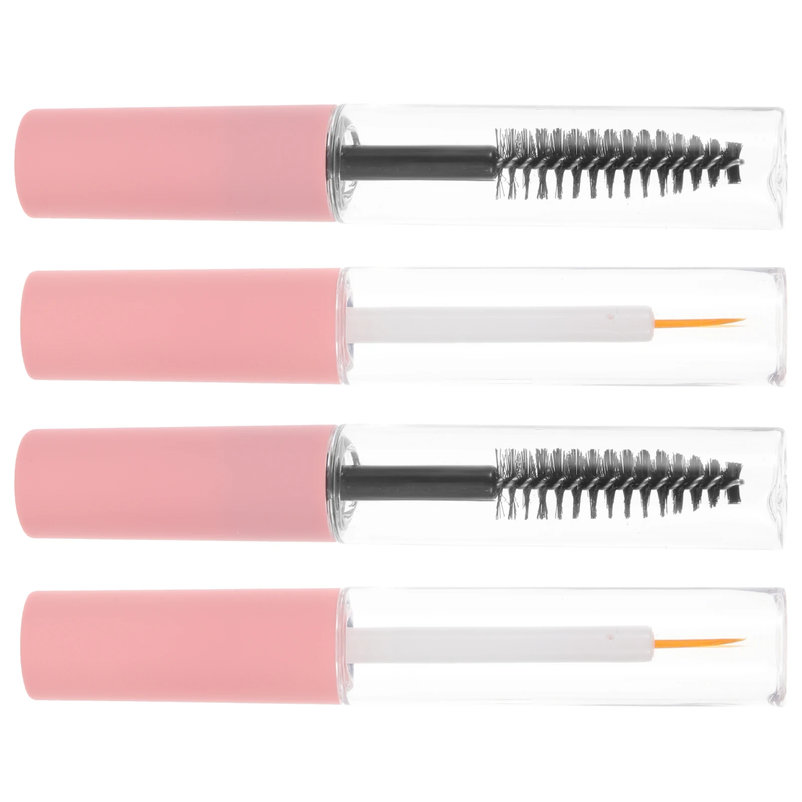 

4pcs Pet Mascara Tube Refillable Transparent Empty Container For Diy Lash Storage Small Lightweight Bottle Practical