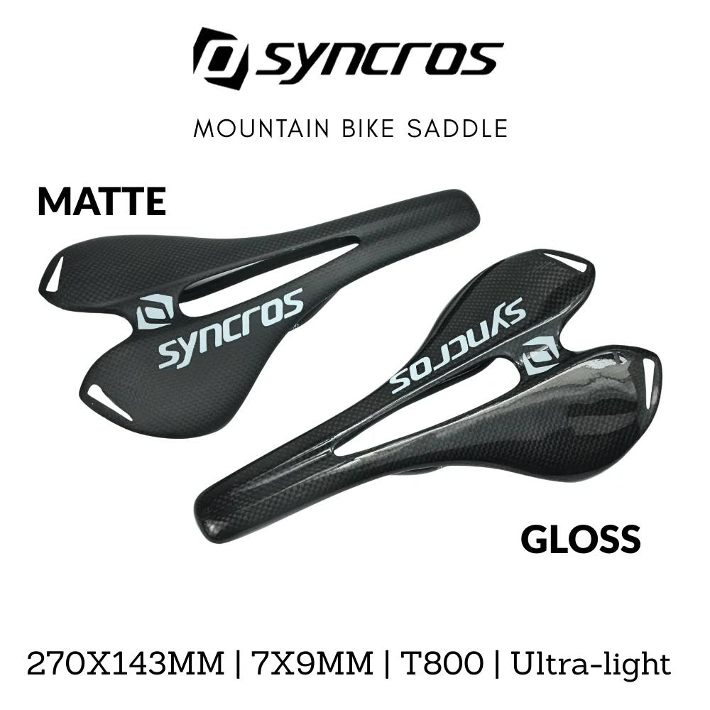 

SYNCROS SADDLE Carbon Fiber MTB 3K PLAID Road Bicycle Extra light Saddle Bike Saddle Riding Seat Cushion MATTE GLOSS 109g