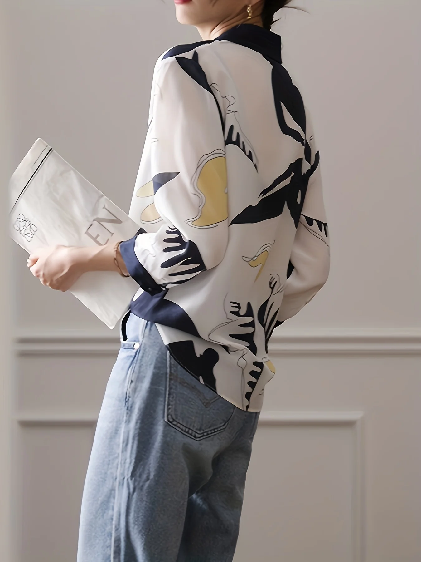 Fashion Luxury Ladies Shirt France Style Woman Printing Blouse Spring Summer Half Sleeve Tops Blusa Mujer