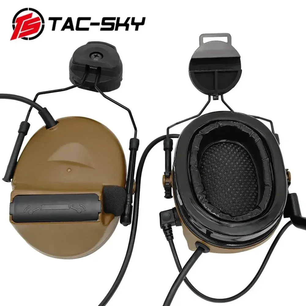 TAC-SKY Tactical Headset COMTA II Helmet Bracket Shooting Headphones and Tactical U94 PTT and Hunting Headset Comta Headband