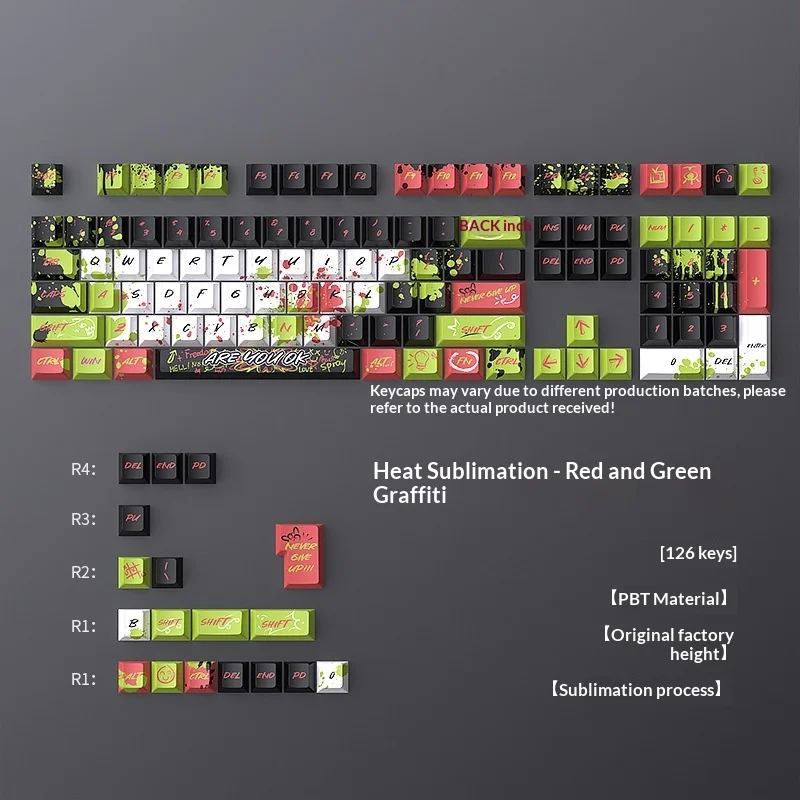 Keycap Heat Sublimation Original Factory Small Full Set 126 Key PBT Customization