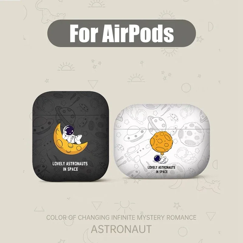 Cover for AirPods 3 Case for AirPods Pro 2 2023 Case for Airpod 4 Astronaut Moon Funda Air Pods 3 2 Bluetooth Earphone Cover