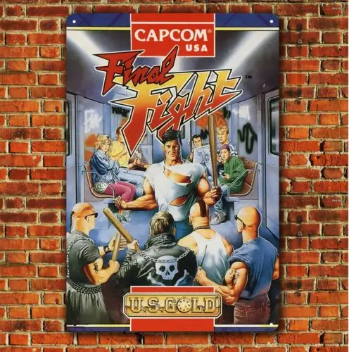 Final Fight Video Game Metal Poster - Capcom Collectable Tin Sign (8x12in)