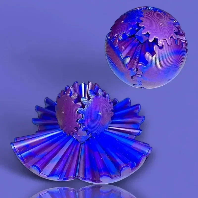 3D-gedruckter Zahnrad-Fidget-Ball oder Würfel zur Stresslinderung, Schreibtisch-Angst- und Entspannungsaktivität, Geschenk – Detail 7