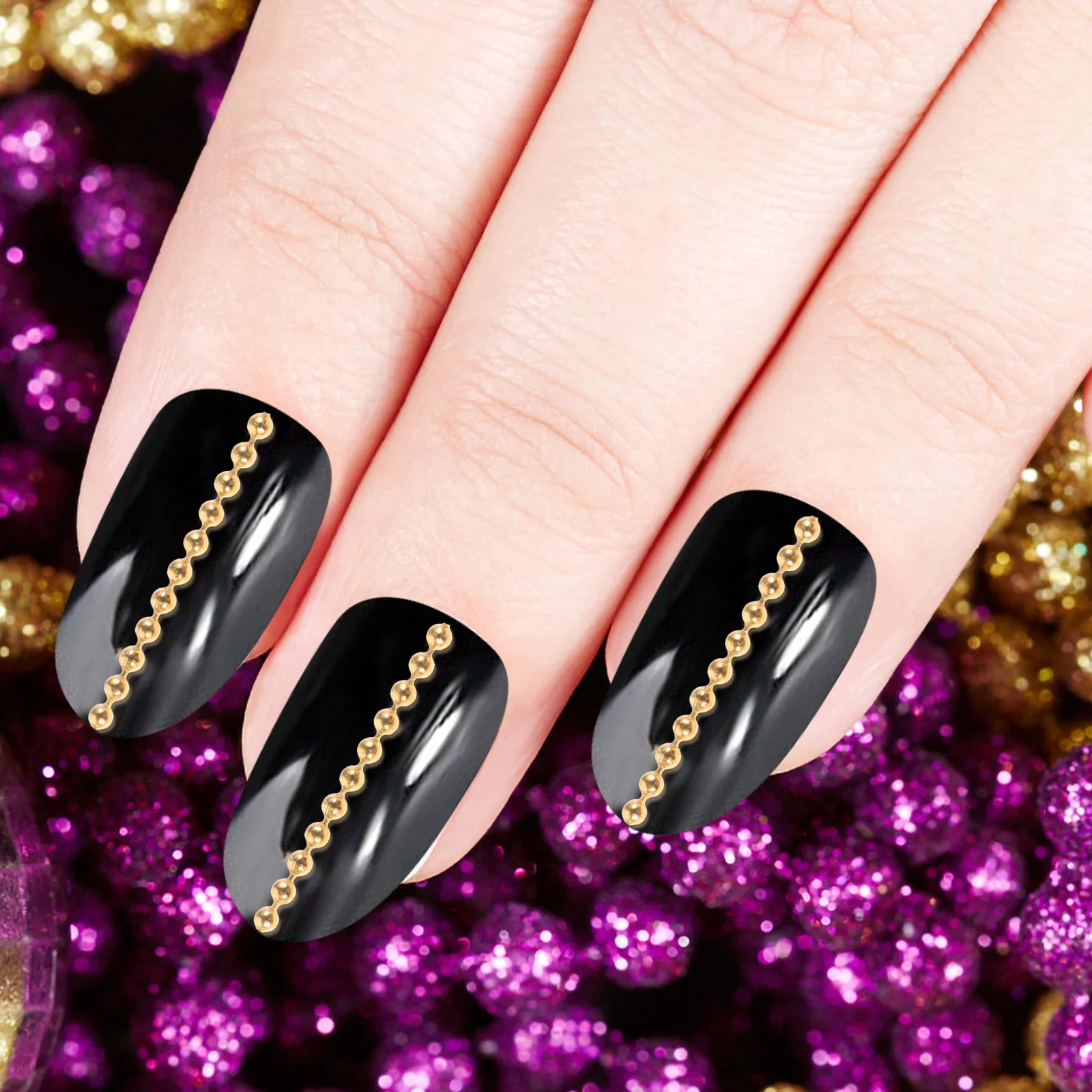 7 قطعة شرائط سلسلة للأظافر الاكريليك زخرفة المعادن تصميم سلسلة دائم لتقوم بها بنفسك مسمار ديكور فني مانيكير اكسسوارات مجوهرات أظافر #4