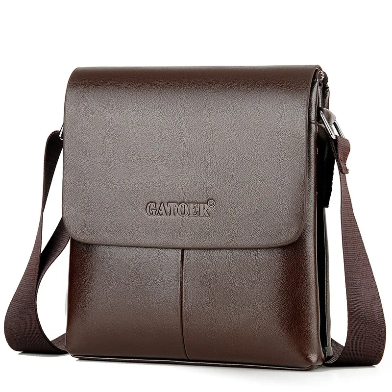 Bolso de hombro de cuero para hombre, bandolera pequeña para el trabajo