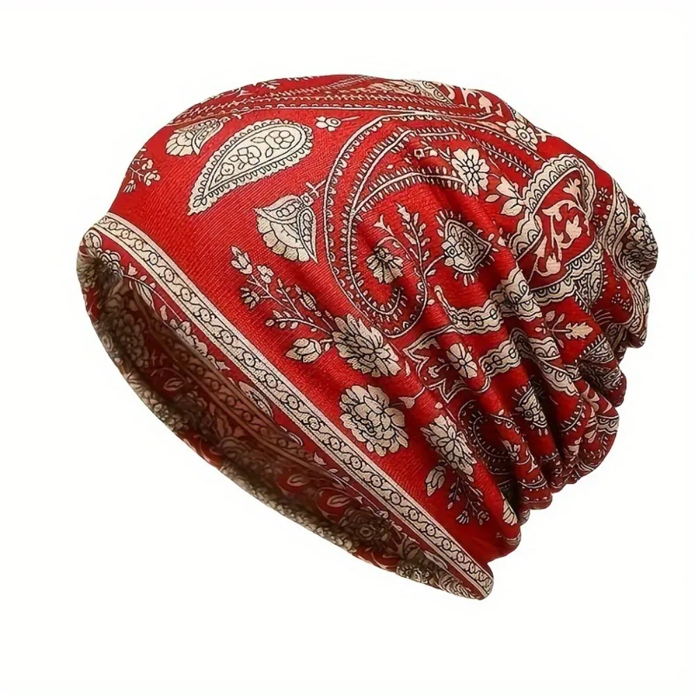 Contrasting Colors Pullover Hat Multifunctional Plaid Print Casual Hedging Cap Scarf Pullover Hat Turban Hats Autumn and Winter