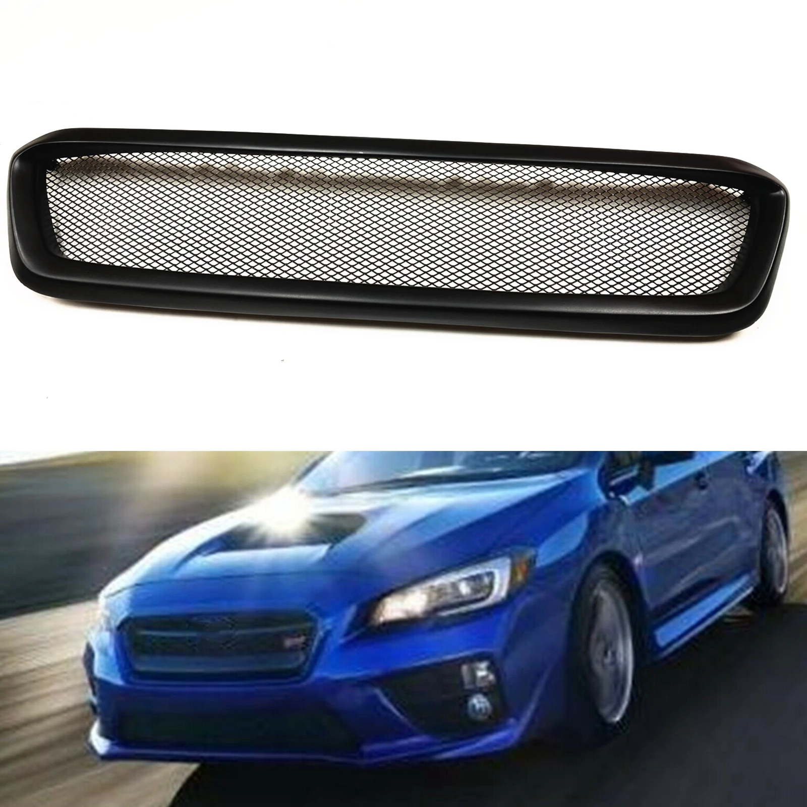 

Racing Grill Front Grille For Subaru Impreza WRX STI 2015 2016 2017 Fiberglass/Carbon Fiber Upper Bumper Hood Mesh Grid Body Kit