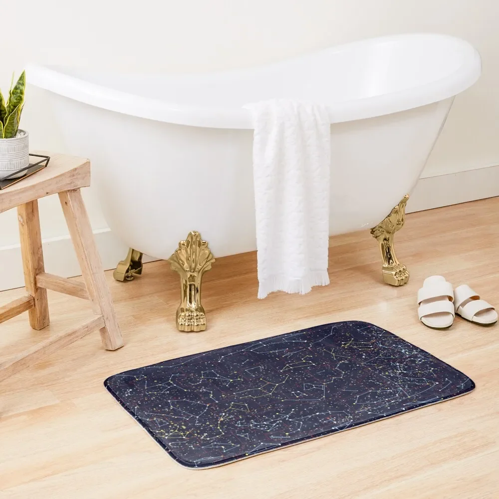 

Night Constellations Bath Mat Floors Non Slip Carpet Bathroom Rug Set Mat