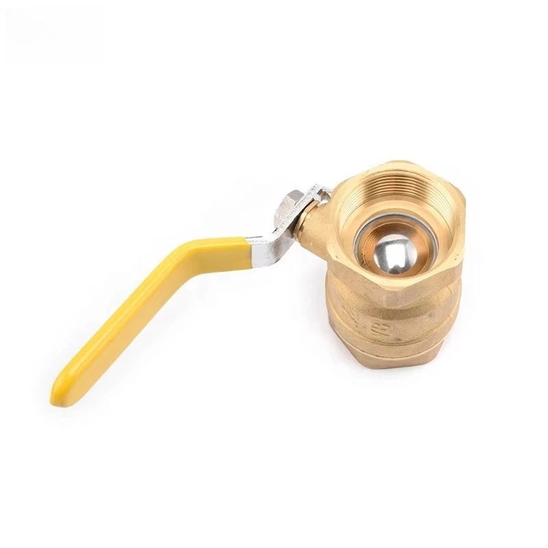 Valvola a sfera in ottone a gas con stelo lungo standard OEM Full Bore 600 WOG PN40 Water NPT BSP con maniglia a leva con dado