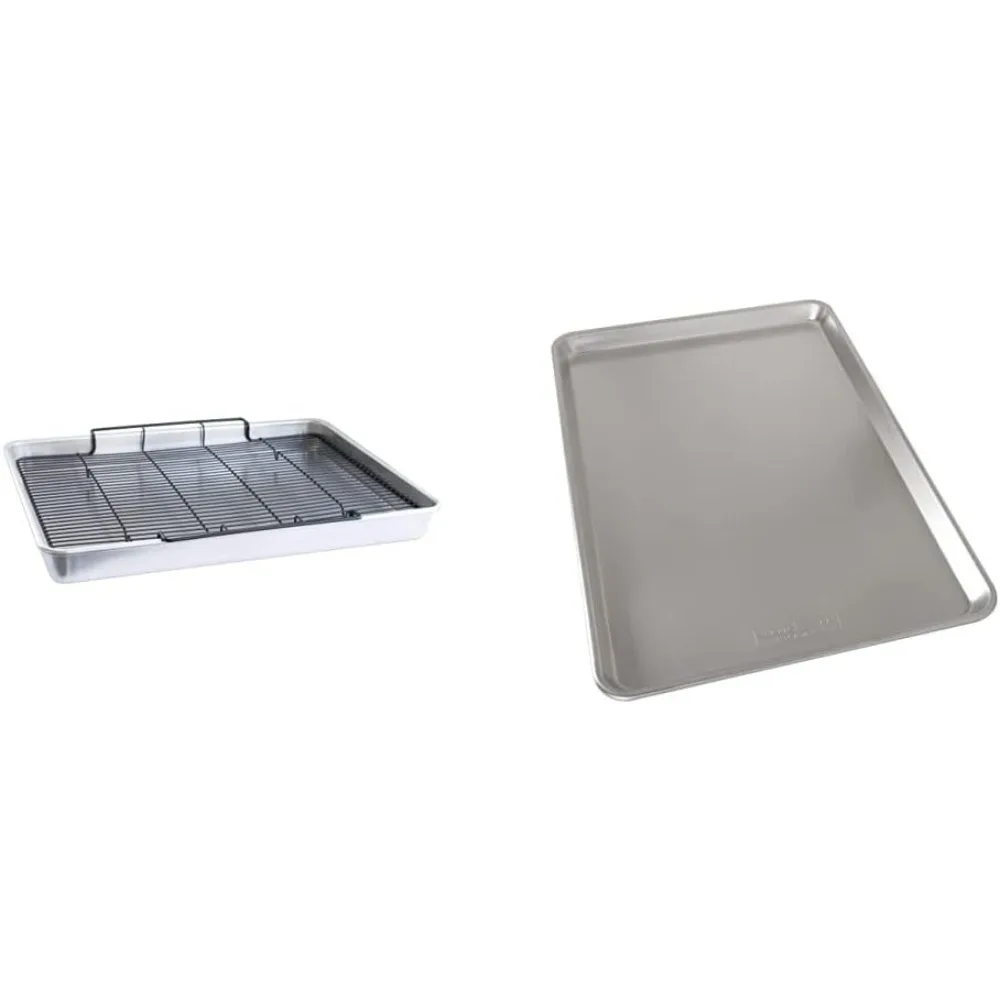 

Очень большое противень для выпечки Nordic Ware с подставкой (серебро) и большой лист Nordic Ware Naturals (серебро)