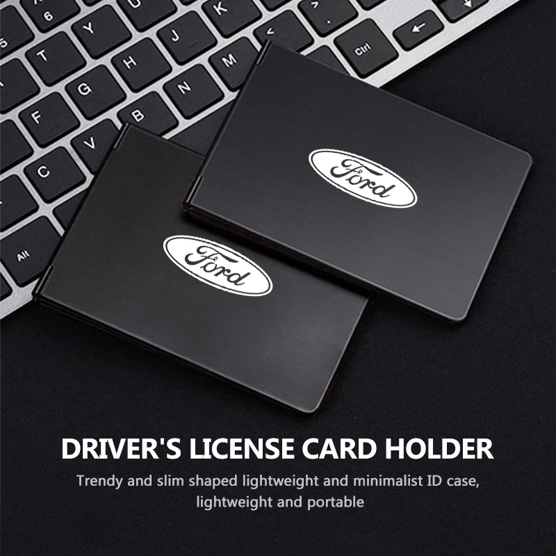 Tarjeta de identificación para licencia de conducir de coche, funda para tarjetero múltiple, billetera para Ford Focus mk2 mk3 mk4 Fiesta Ranger Mondeo S-MAX Kuga
