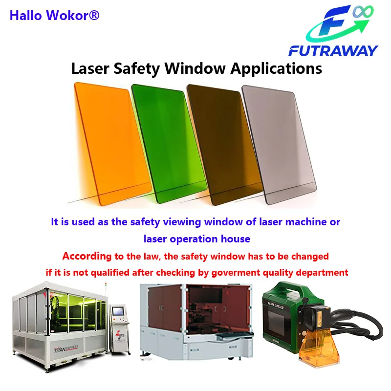 CE Certificated Laser Safety View Wind for Laser Protection Safety Window of Laser Cutting Welding Engraving Cleaning Operation