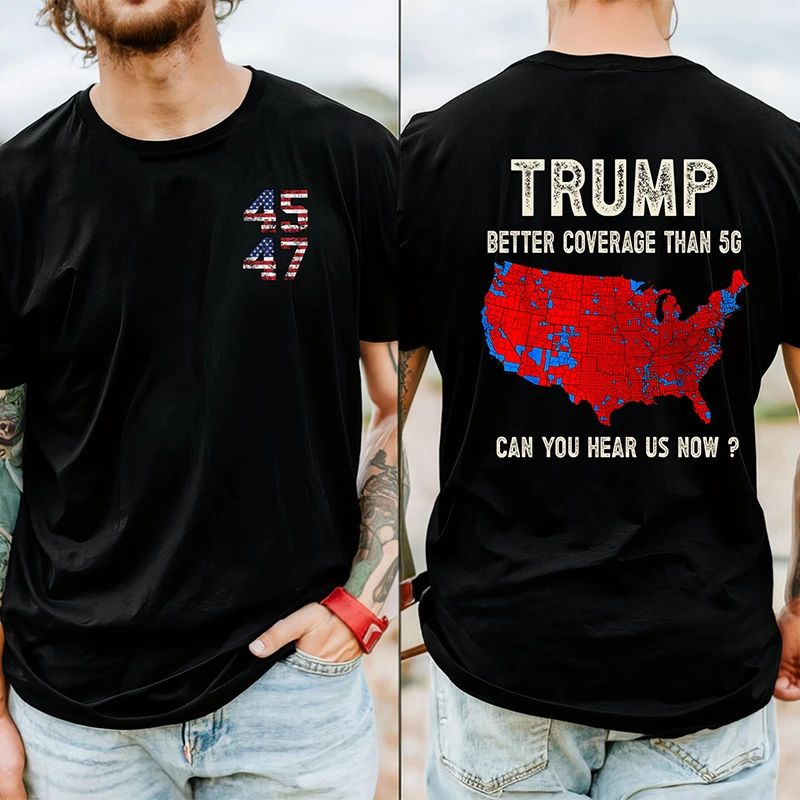 Trump 2024 Coverage In The United States Is Wider Than Verizon Shirts Trump Sports Shirts Men'S And Women'S Casual Fashion Tops