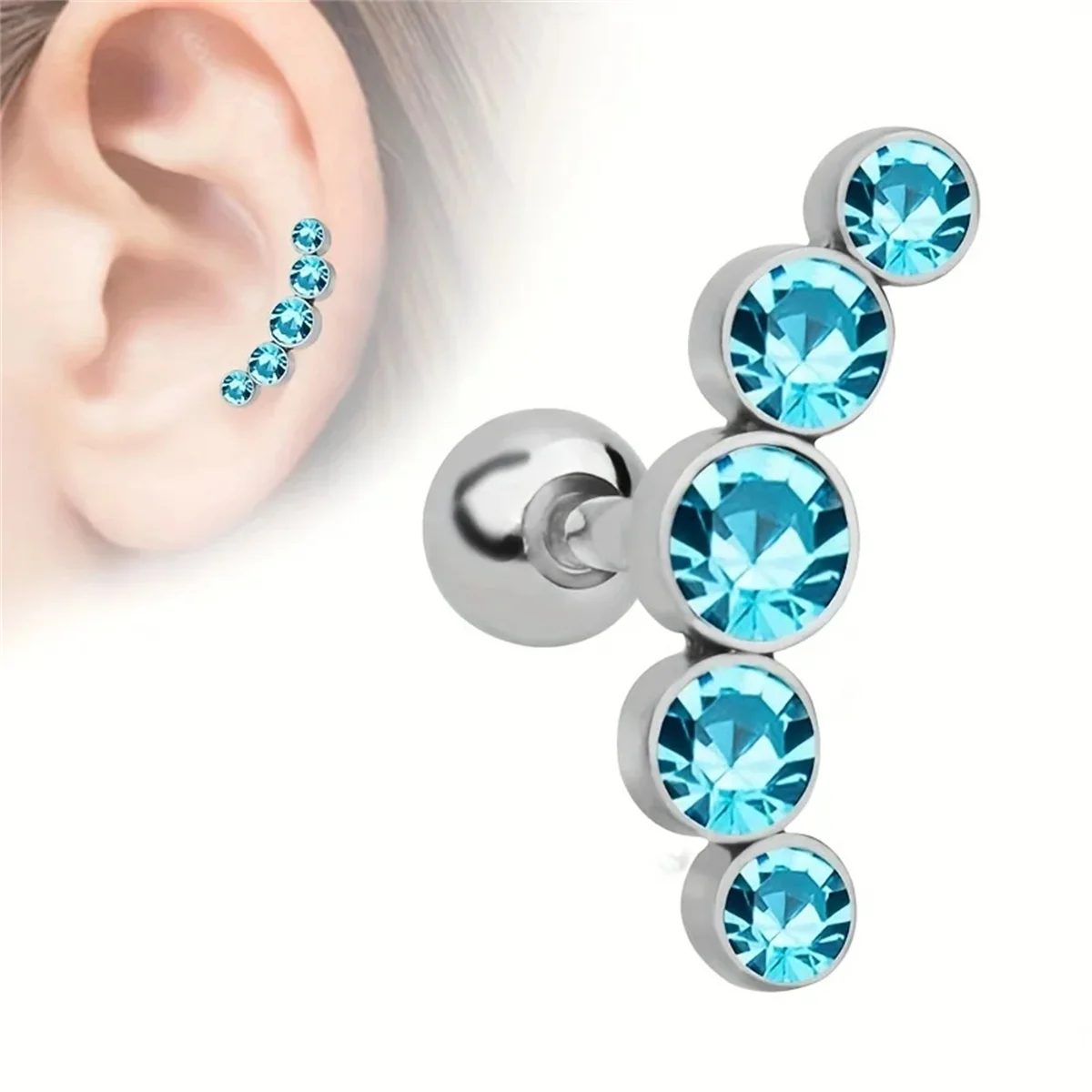 1Pcs 16G Fashion Novel 316 Stainless Steel Stud Earrings, Screw Back Cartilage Tragus Conch Helix Earring Piercing Jewelry