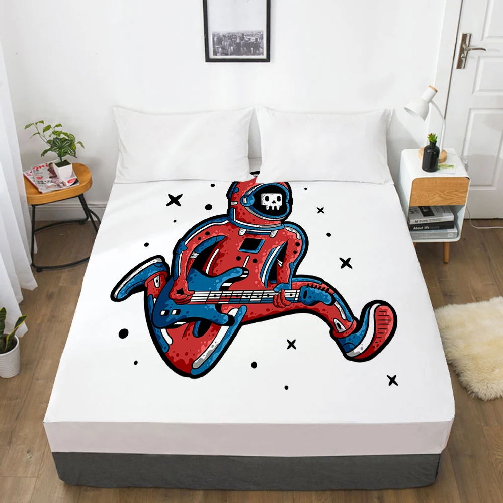 Cartoon Elastic fitted sheet bed sheet With An Elastic Band Mattress Cover Customizable size lovely Bed cover for kids Skate