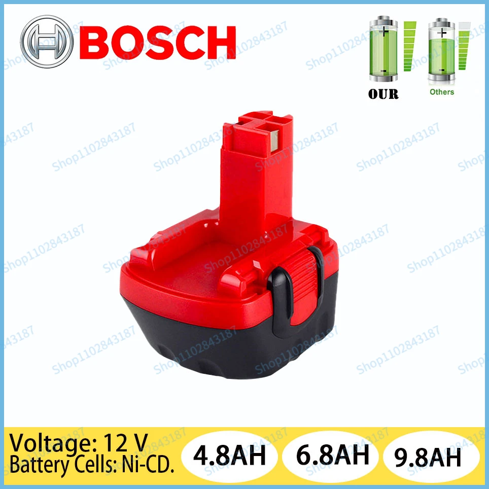 

Bosch 12V 4800mAh/6800mAh/9800mah Ni-CD Battery for Bosch Drill PSR 12 GSR 12 VE-2,GSB 12 VE-2,PSB 12 VE-2, BAT043 BAT045 BTA120