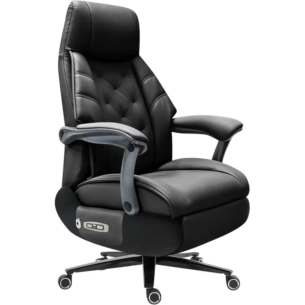 

Ergonomic Leather Power Recliner Chair with Ventilation, Heating, and Footrest, Comfortable Home Office Desk Chair for Big and T
