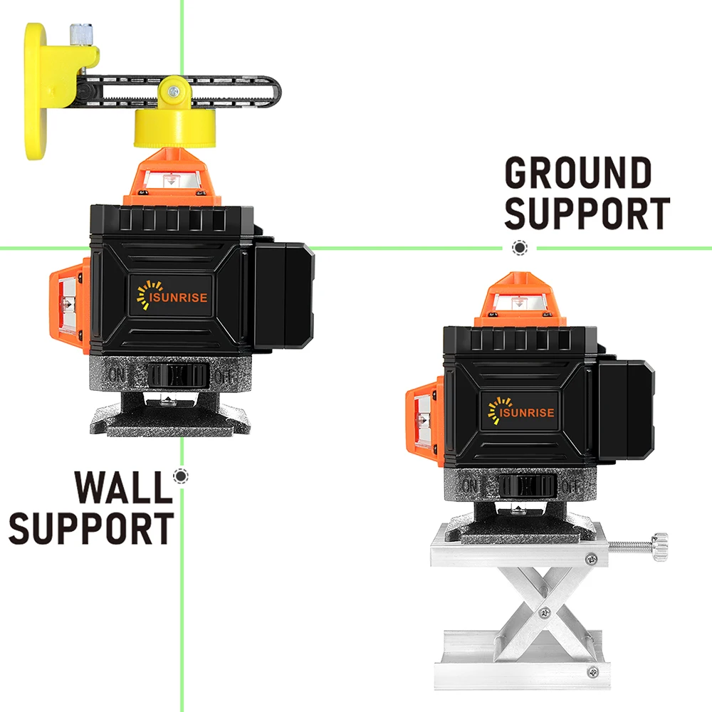 GROSAM 16 Lines 4D Green Laser Levels 360 Horizontal And Vertical Cross  Lines With Auto Self-Leveling Indoors And Outdoors