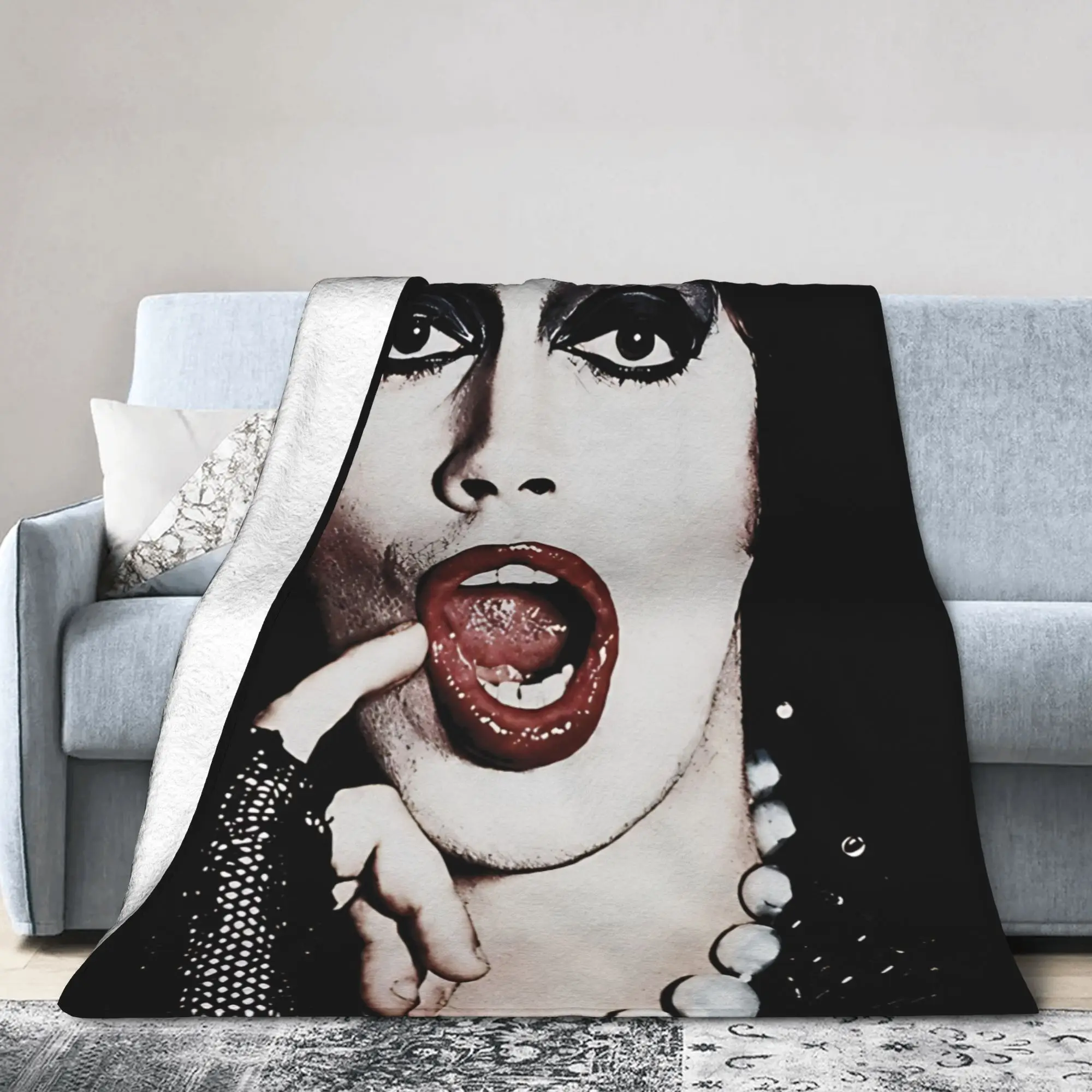 Tim Curry Blanket Flannel All Season Frank The Rocky Horror Picture Show  Soft Throw Blankets for Sofa Office Plush Thin Quilt