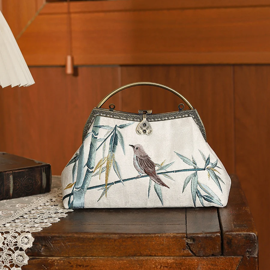 

Элегантная сумка в китайском стиле с металлической ручкой и вышивкой, ретро-цепочки для свадебной вечеринки, женская сумка на плечо, вечерний клатч, кошелек Bolsas