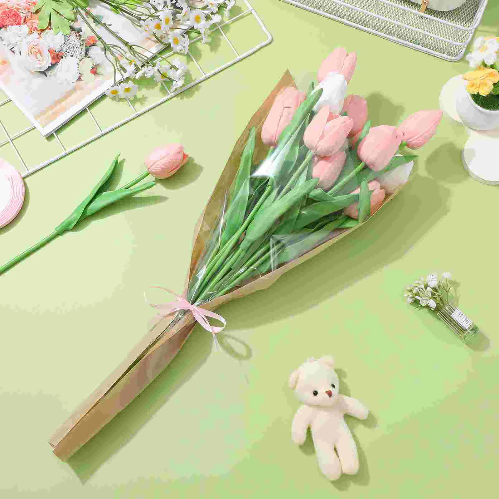 Roos Inpakpapier Boeket Inpakzak Transparant Cadeau Wikkel Moeder Bloem