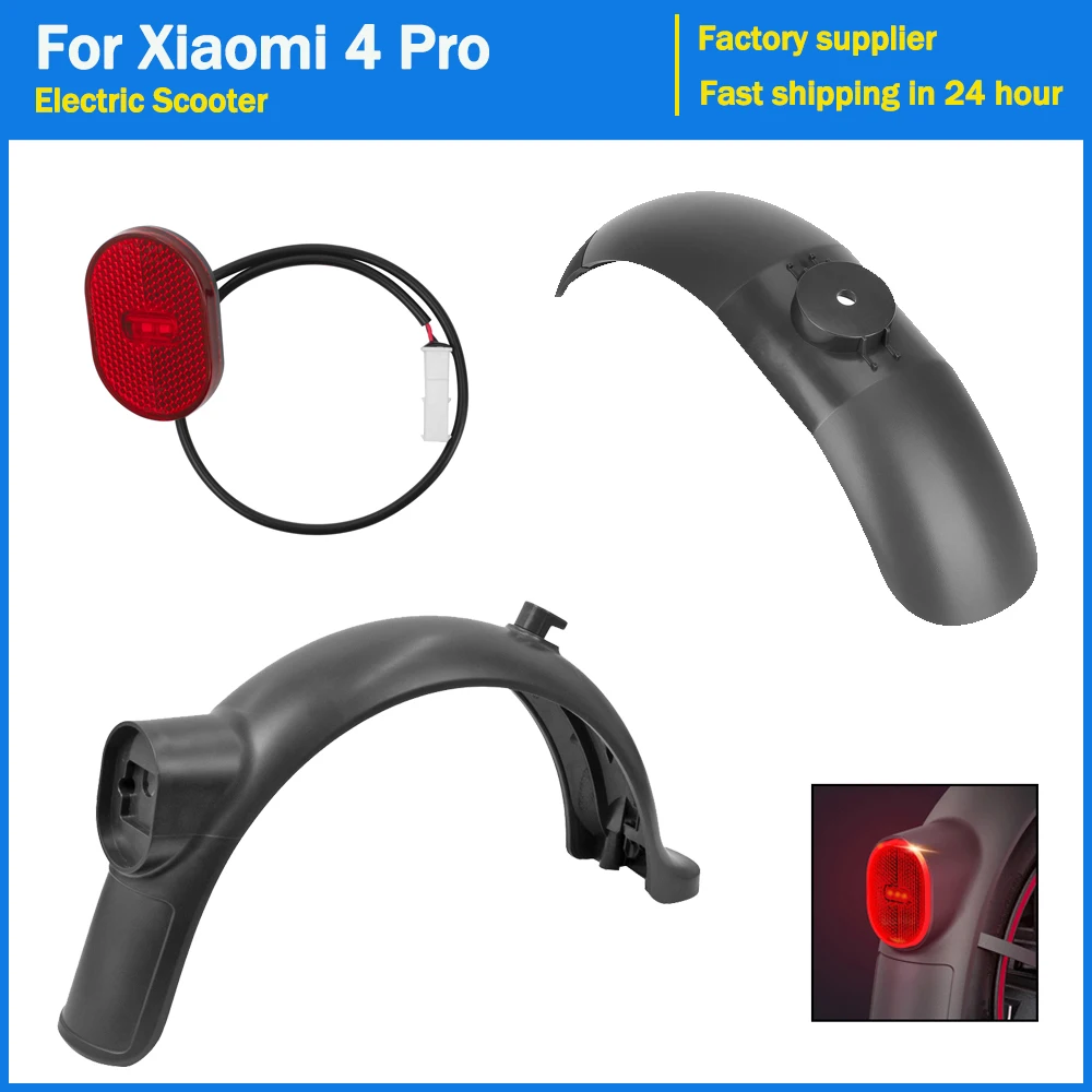 Rear Fender for Xiaomi 4Pro Electric Scooter Front Mudguard Tire Splash Proof Guard Wheel Lamp Waterproof Tyre Fender Taillight