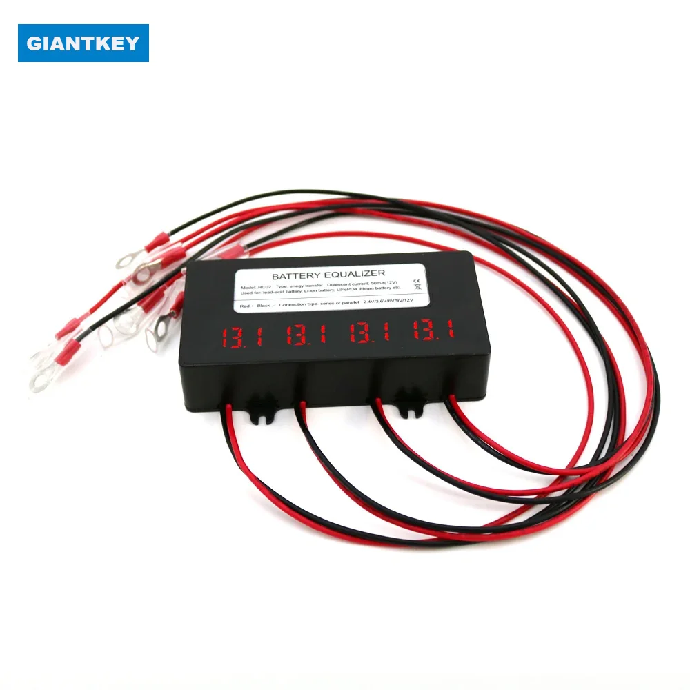 GIANTKEY BMS Smart Battery Equalizer 10A Current Active Voltage Balancer Li li-ion lifepo4 LTO Lead Acid Battery LED Display