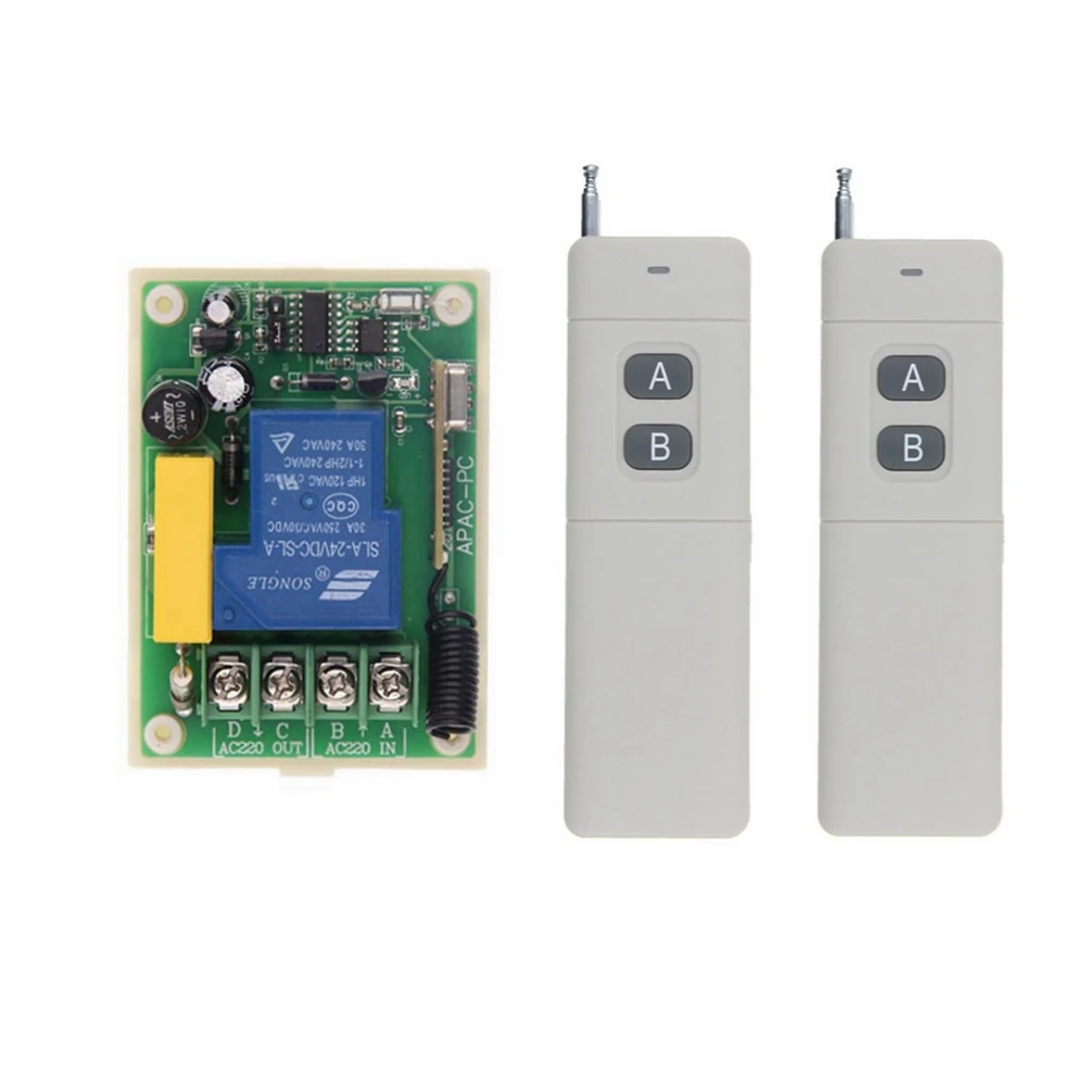 3000m Long Distance 30A Relay AC 220V 110V 230V 1 CH 1CH Wireless RF Remote Control Switch Household Transmitter + Receiver