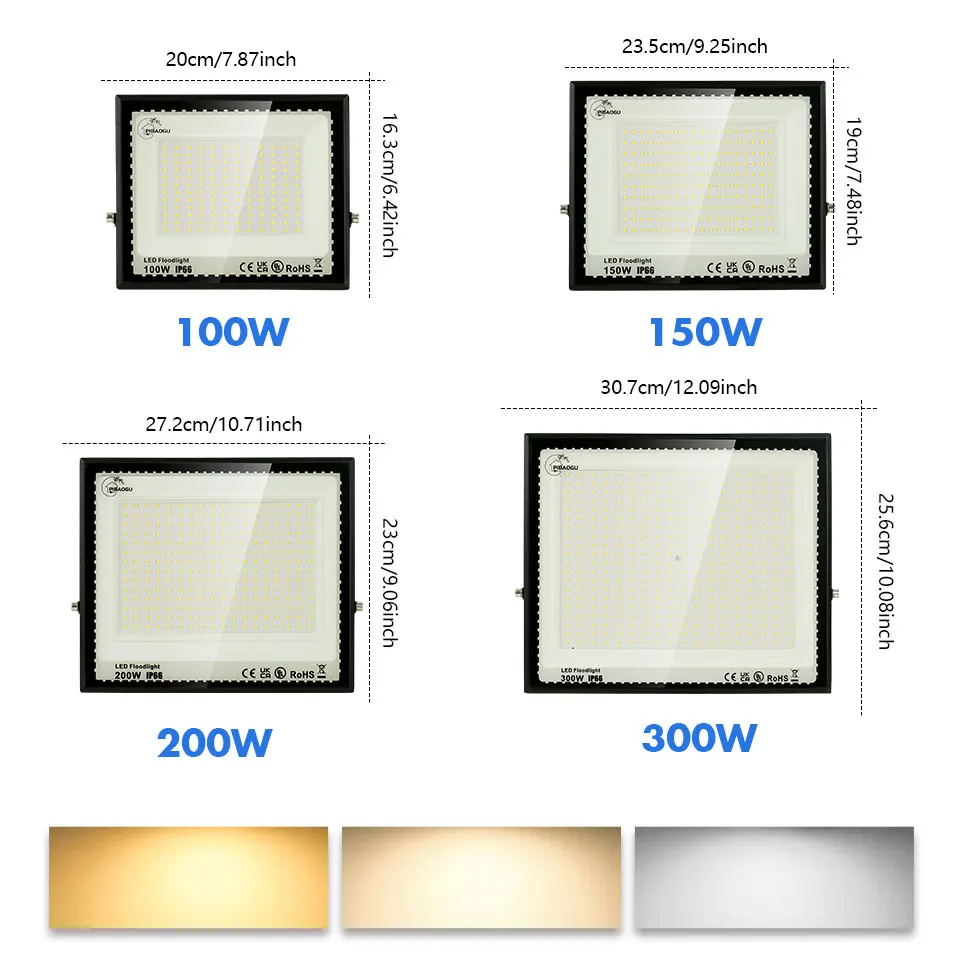 LED الكاشف AC220V 110 فولت 10-300 واط IP66 مقاوم للماء للخارجية جدار حديقة LED عاكس مصباح الشارع الجدار الأضواء الكاشفة