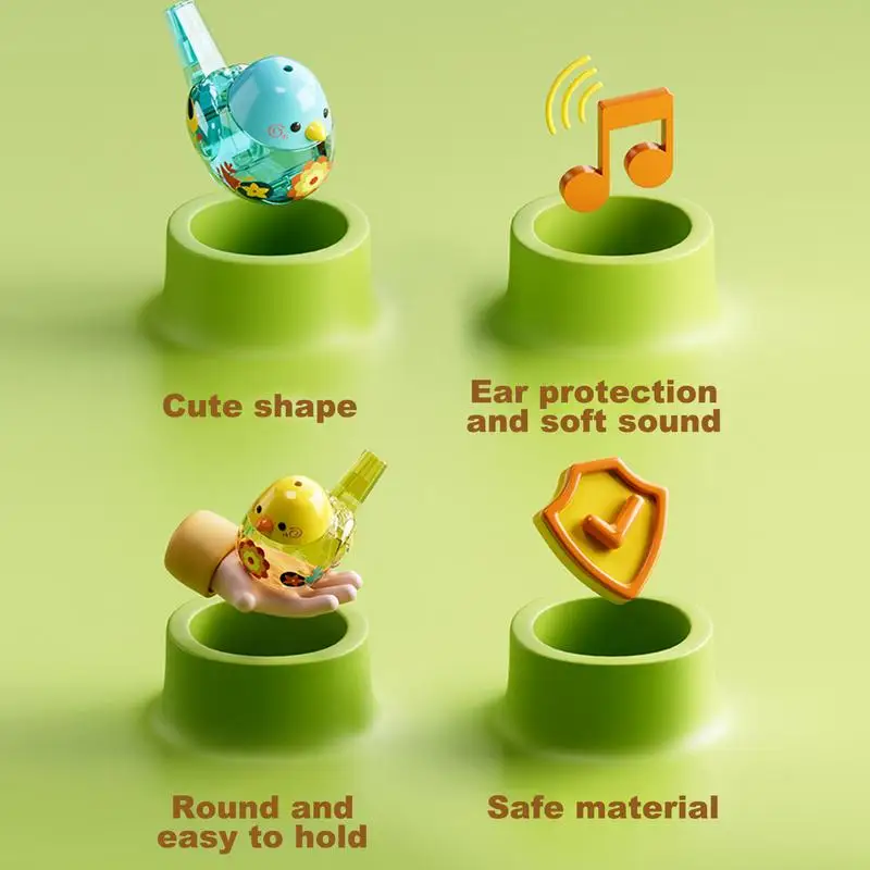 Bird Water Whistle Cartoon Noise Maker strumento musicale fischietto portatile giocattolo musicale educativo per bambini regali di compleanno