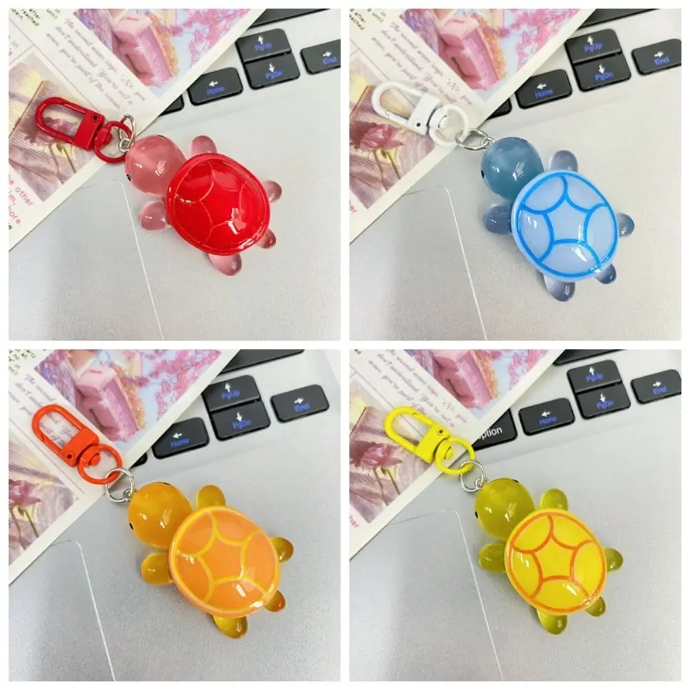 Portable Glow-in-the-dark Color Turtle Keychain Ins Sweet Turtle Keyring Girl Heart Cartoon Hanging Ornament Women