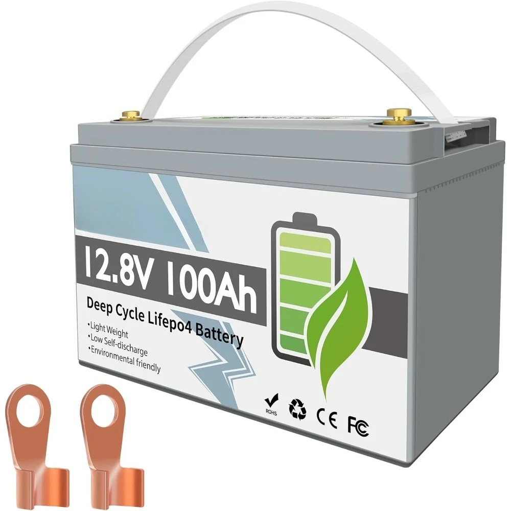 

Lithium Battery 12V 100Ah LiFePO4 Batteries BCI Group 31, with 100A BMS, Deep Cycle Rechargeable Lithium Iron Phosphate Battery,