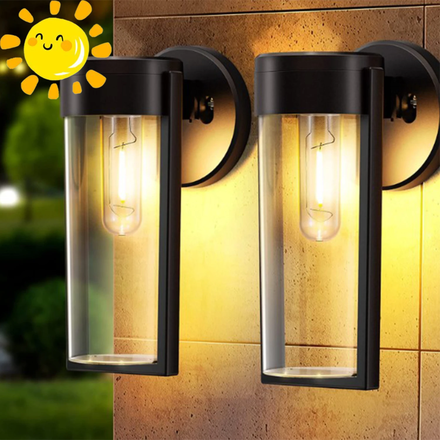 

New Waterproof Outdoor LED Solar Wall Lights for Balcony, Garden, Corridor, and Porch Decorative Lighting, Tungsten Hanging Lamp