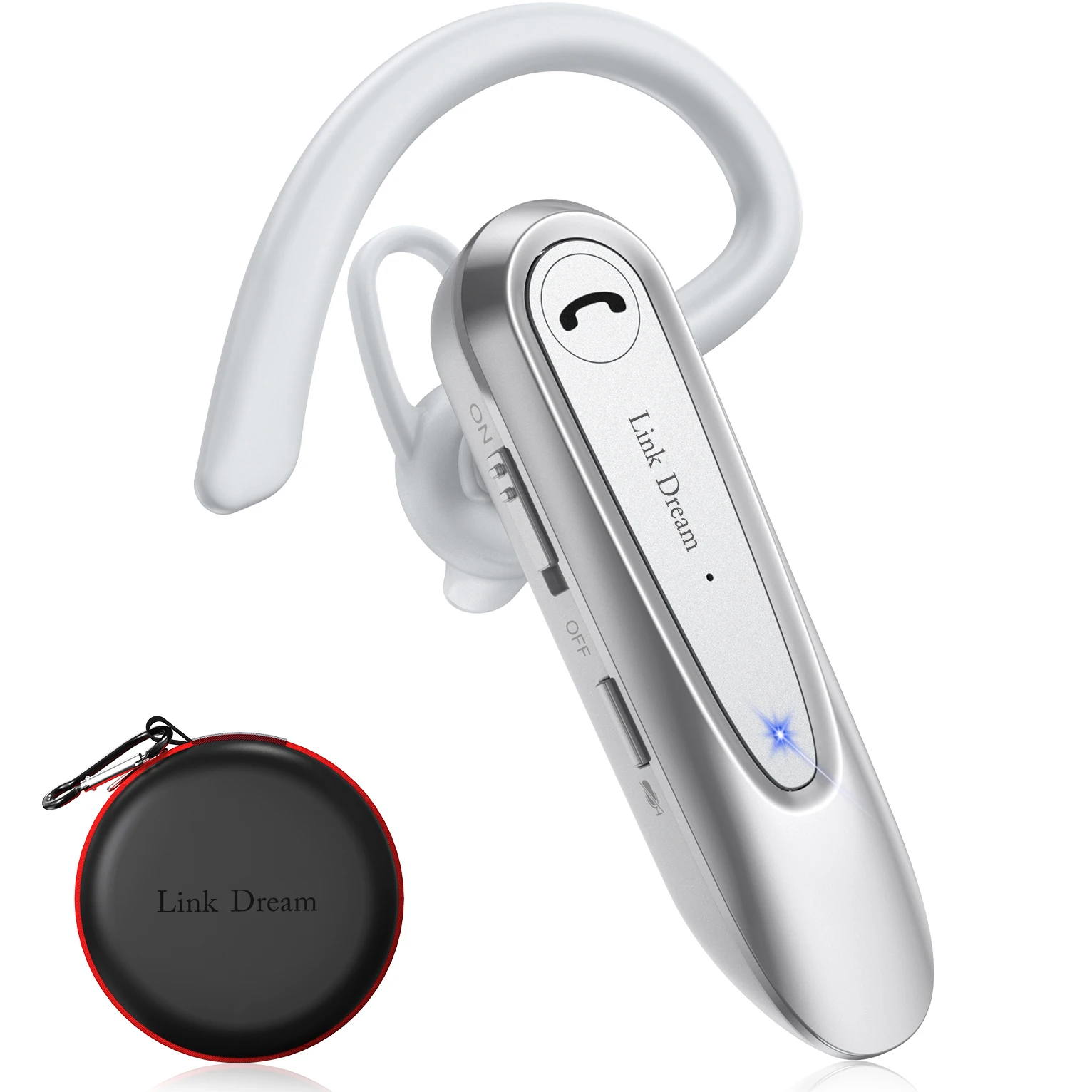 

Suitable forLink Dream BT5.0 CVC8.0 Noise Cancelling Single Ear Business Bluetooth Headset Wireless Bluetooth Earphone for Drivi