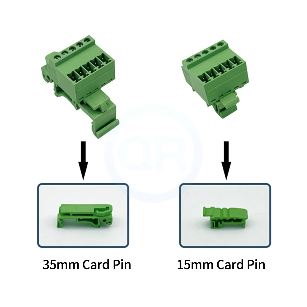 (5 Sets) 15EDG-UVK/K 3.81mm Solderless Butt Rail Plug-In Terminal Block 2EDGK 3.81 Mounting 15/35mm rail 2~24Pin