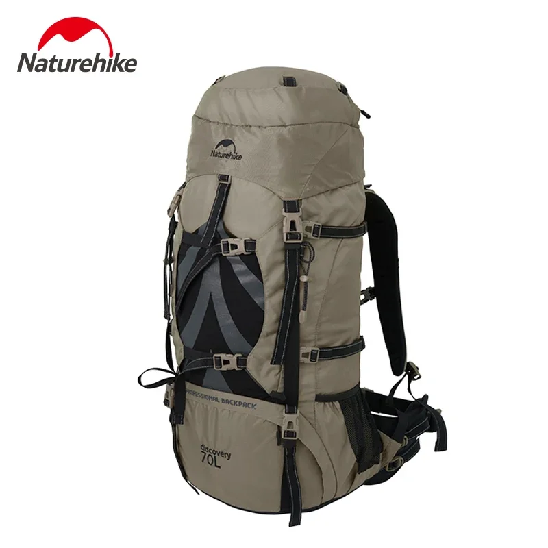 Naturehiek-mochila impermeable para senderismo, bolsa ligera para deportes al aire libre, Camping, ciclismo, montañismo, Trekking con cubierta para lluvia, 70l