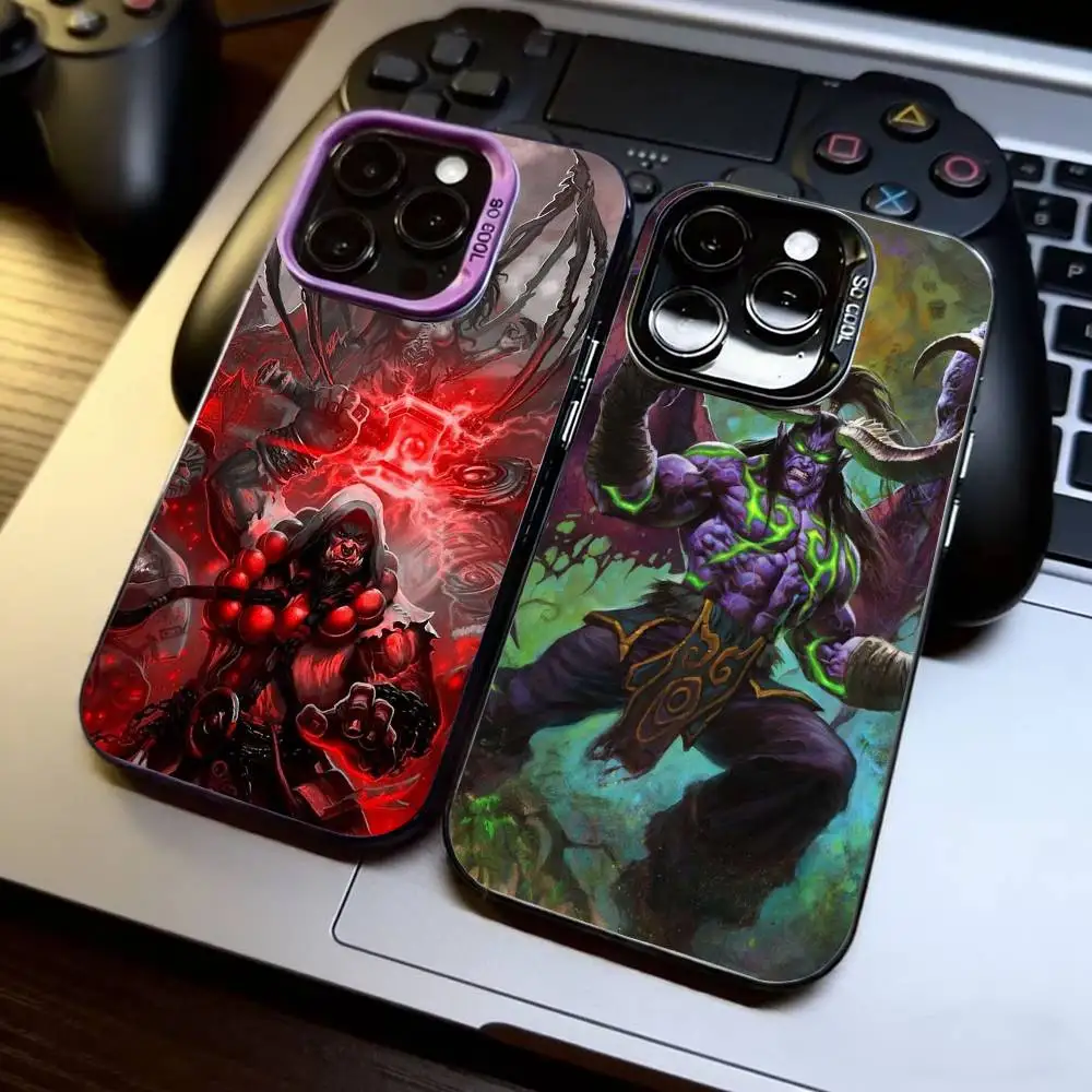 

W-World of W-Warcraft Phone Case For iPhone 17,16,15,14,13,12,11 Plus,Pro Max,XS,Colorful Silver Black Cover